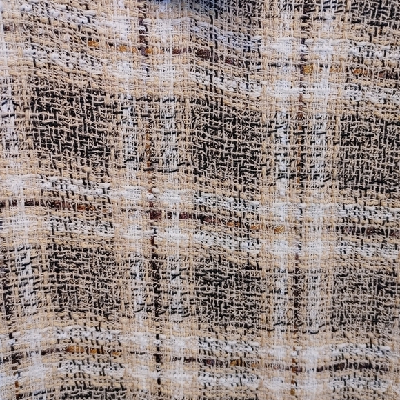 ZARA Tweed Plaid Mini Dress with Faux Leather Pockets | NWT XS - Picture 6 of 13